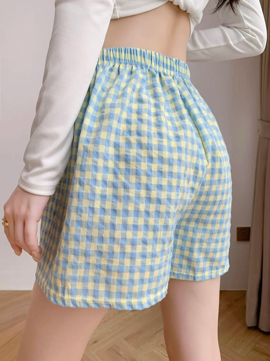 Women's Wide Leg Plaid Sleepwear | OWNLUXE