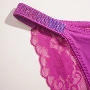 3-Piece Floral Lace Brief Set with Belt Detail | OWNLUXE