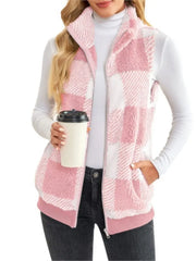 Plaid Vest Pocket Sleeveless Coat | OWNLUXE