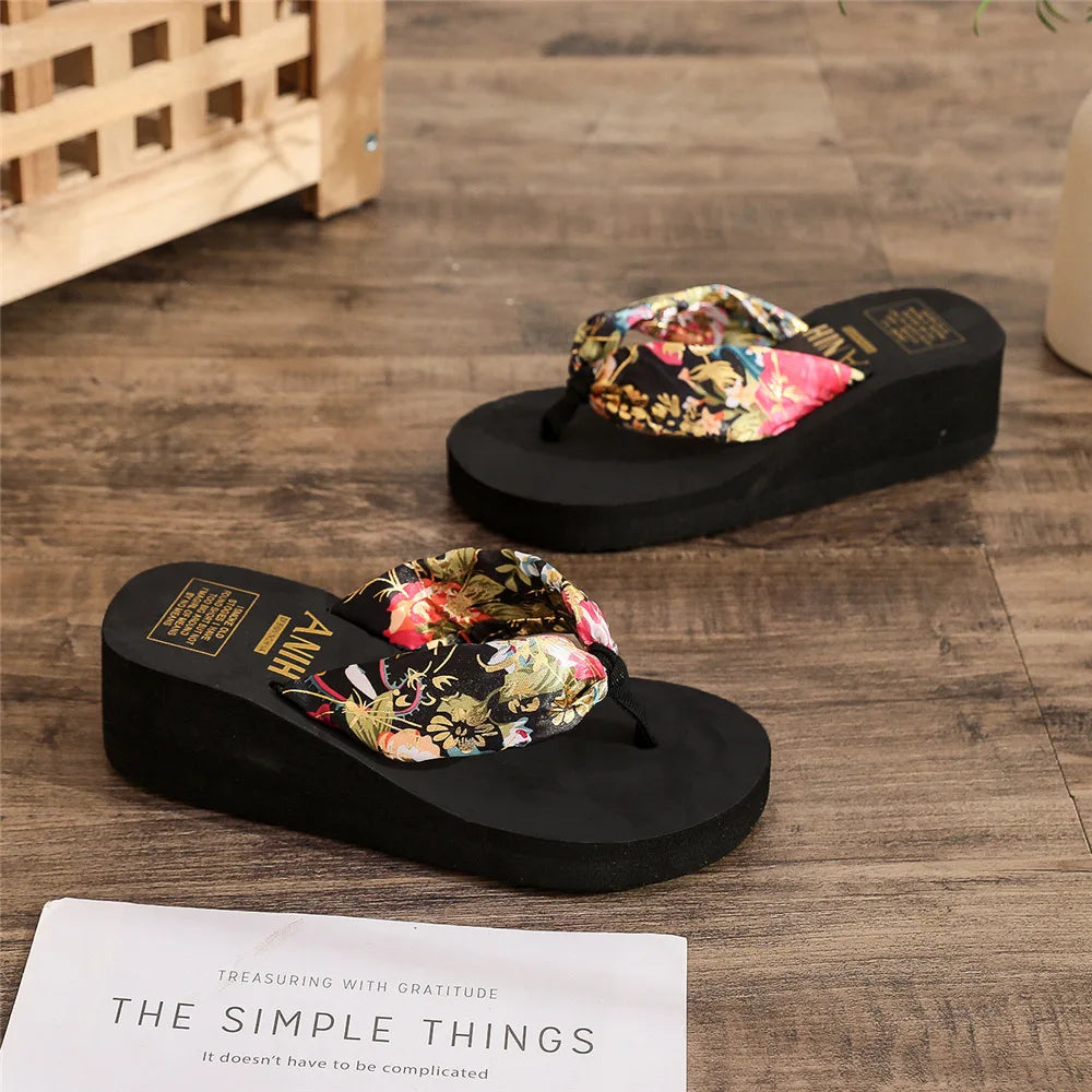 Women’s Wedge Cork Slide Slippers – Lightweight Summer Lift