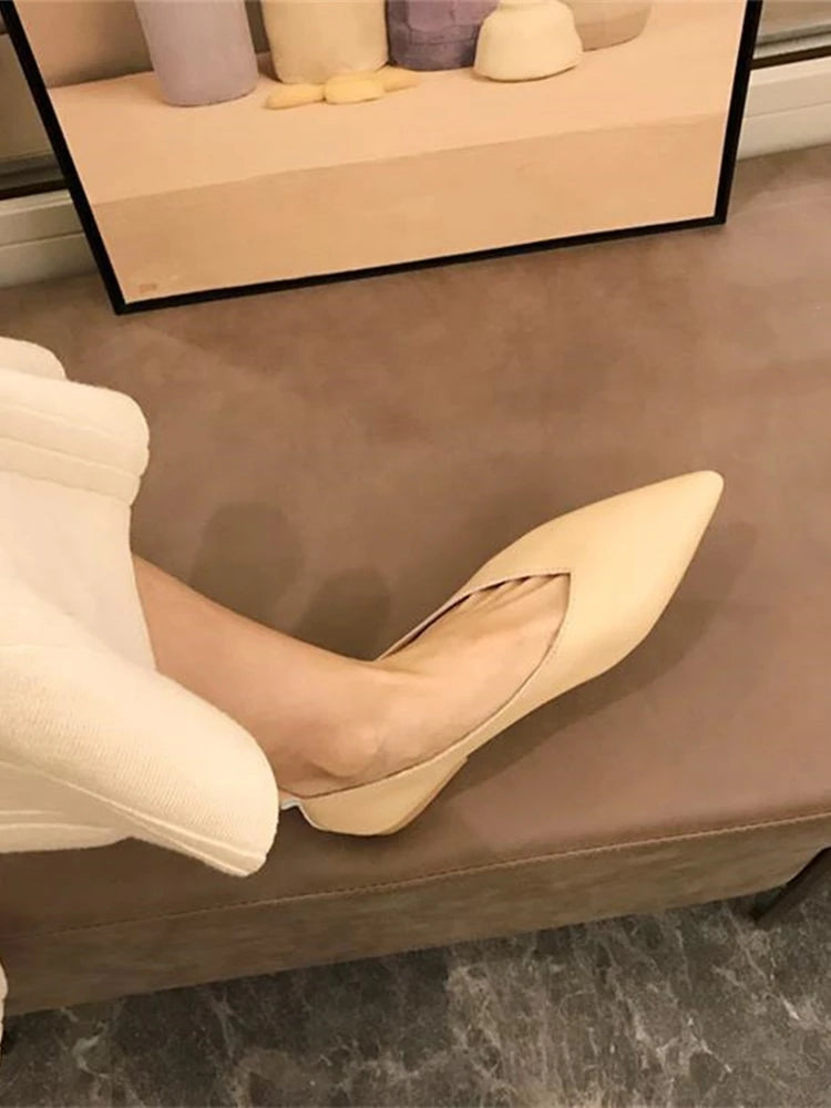 Women's Leather Flats (Beige) – Shop at OWNLUXE