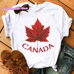 Load image into Gallery viewer, Fashion Canada Maple Leaf Flag Print Women T-Shirt O-Neck Short Sleeve | OWNLUXE
