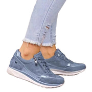 Summer Sneakers Women Solid Color Lace-up Versatile Heels | OWNLUXE