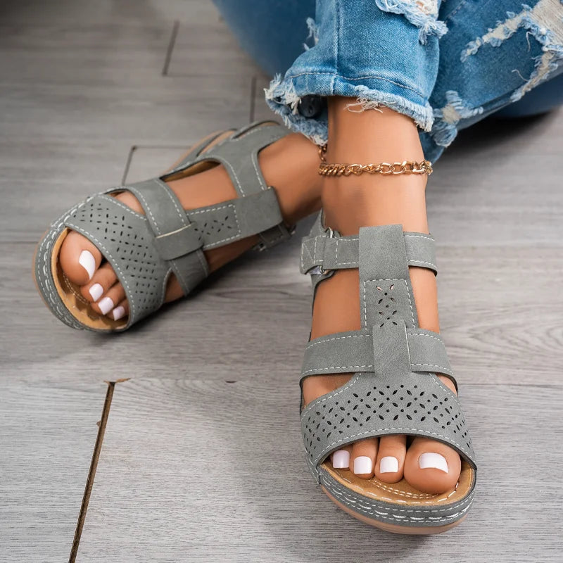 Women's Open Toe Platform Wedge Sandals (Red) – Shop at OWNLUXE
