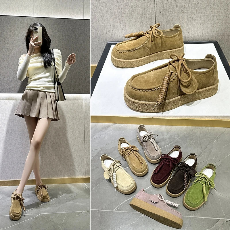 Women's Lace Leather Loafers (Khaki) – Shop at OWNLUXE