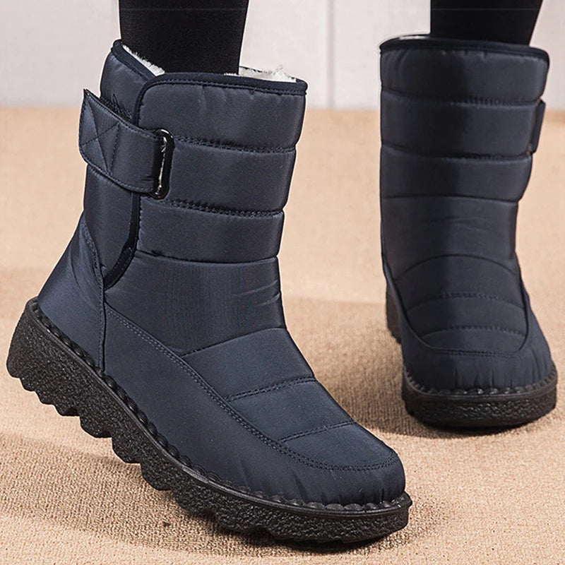 Boots Korean Style Winter Boots Women Low Heels Middle | OWNLUXE