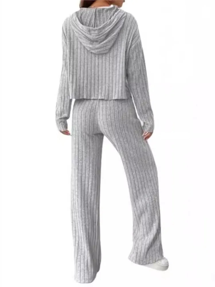Women's Striped Hooded Two Piece Pants | OWNLUXE
