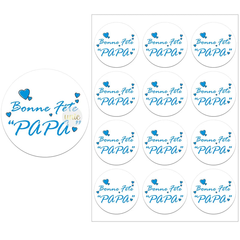 Happy Father's Day Decor Sticker Labels Bonne Fête Des | OWNLUXE