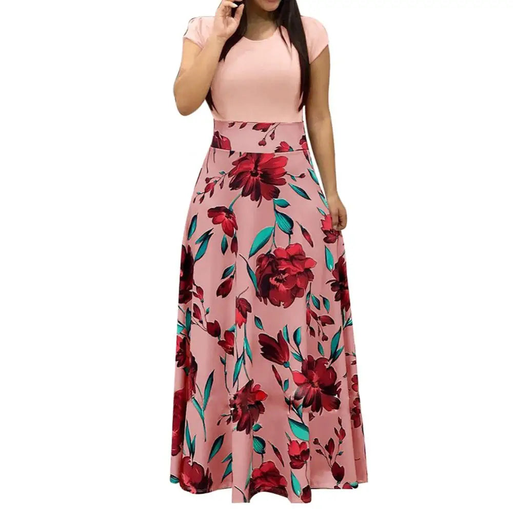 Casual Short-Sleeve Maxi Dress – Lightweight & Breathable Summer Wear