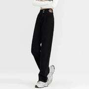 Winter Fleece-Lined Jeans - Thermal High Waist Denim Pants