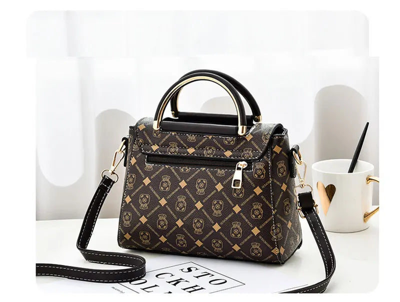 Luxury Designer Shoulder Bag - Printed Monogram Tote