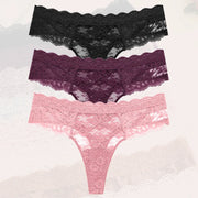 3-Piece Lace Thong Set | OWNLUXE