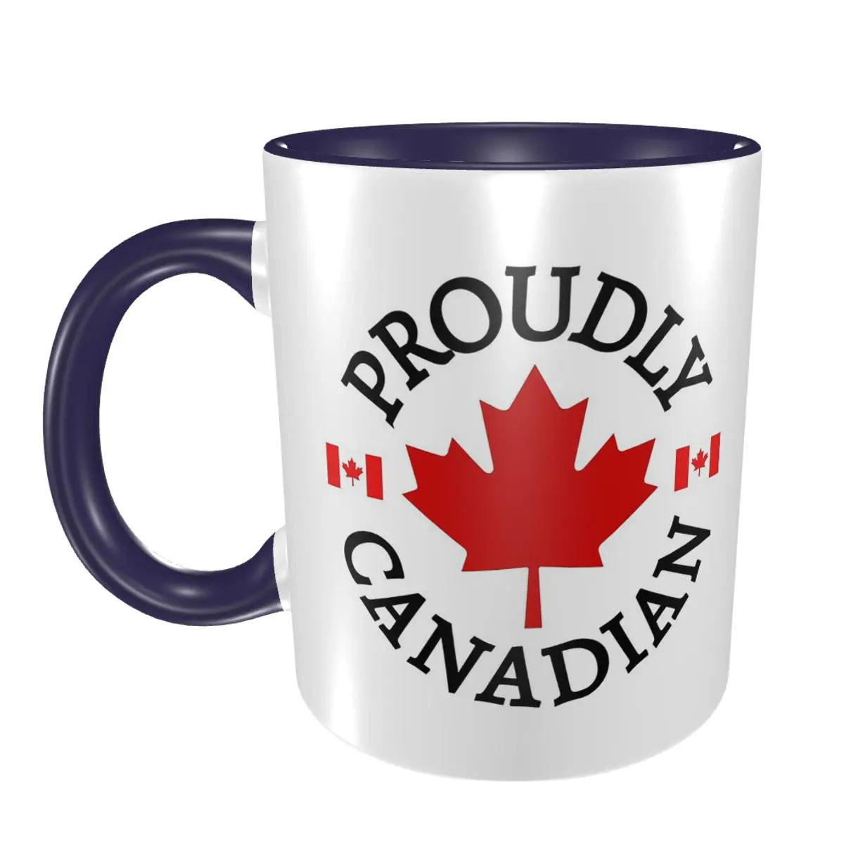 Proudly Canadian Maple Leaf & Flag Mug - Ceramic Coffee Cup Gift