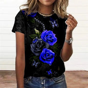 Summer Fashion Women's T-shirt 3d Floral Print Tee Large | OWNLUXE