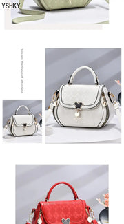 Genuine Leather Tote Bag - Bow Detail Bucket Bag