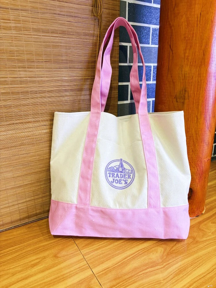 Spacious Canvas Embroidered Tote Bag | OWNLUXE