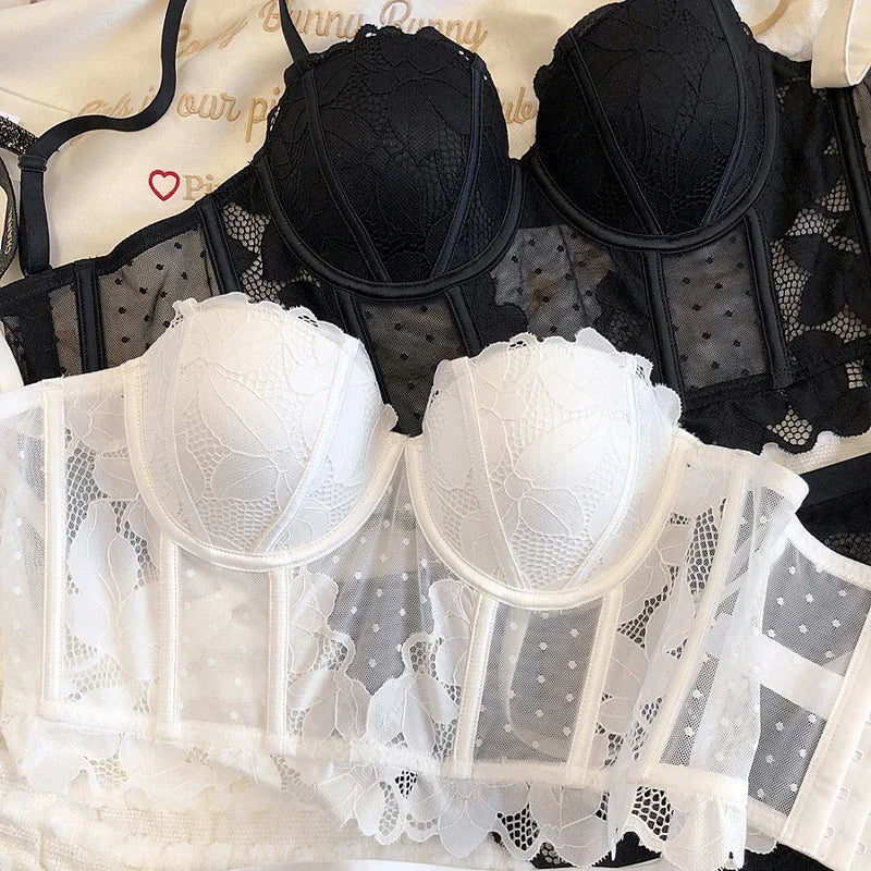 Lace Floral Embroidery Push-Up Bra & Brief Set | OWNLUXE