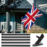 1PC Wall Mounted Mount Telescopic Flag Pole Top House Wall Bracket Base 6Ft Stand Flagpole Collapsible Yard Banner Holder