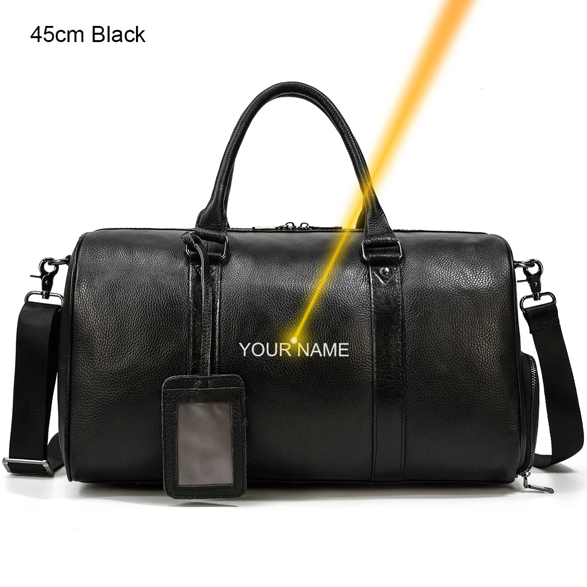 Vintage Leather Travel Duffle Bag – 100% Genuine Cowhide with Laptop Compartment