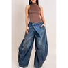 High-Waist Denim Relaxed-Fit Pocket Jeans | OWNLUXE