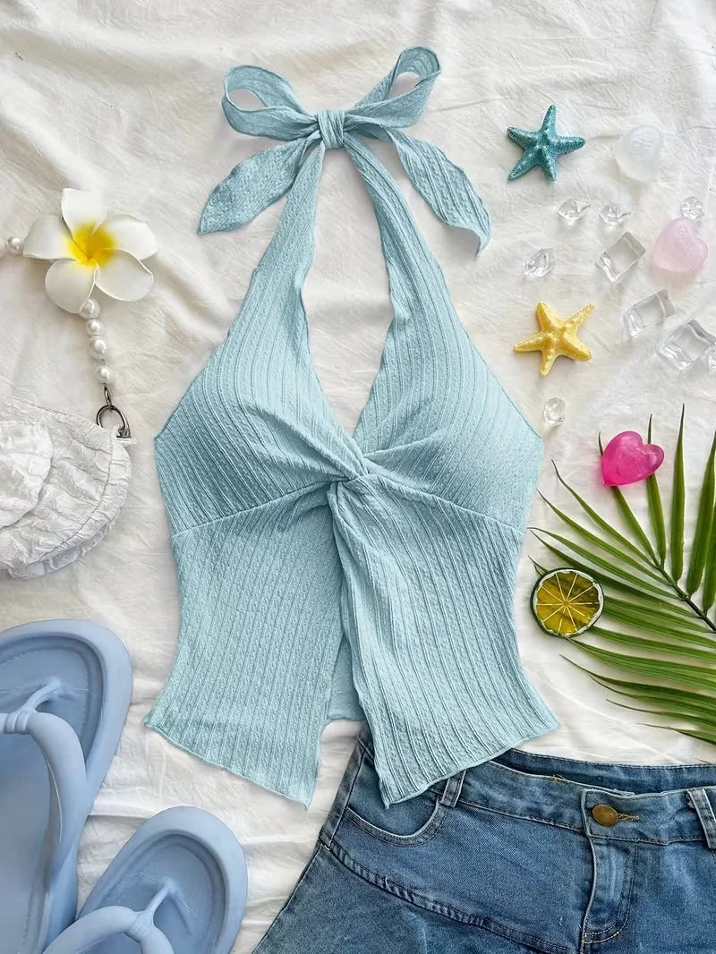 Cropped Backless Crop Top | OWNLUXE
