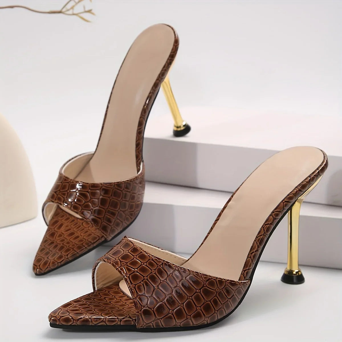 Stiletto High-Heel Peep-Toe High Heels | OWNLUXE