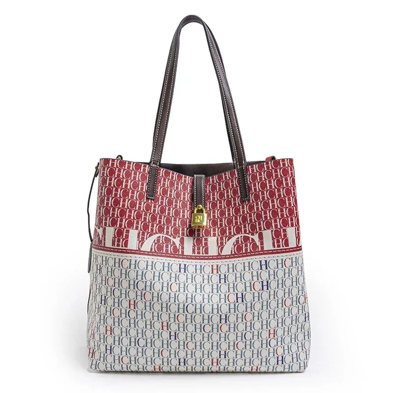 CH Women's Printed Handbag - Large Capacity Commuter Bag