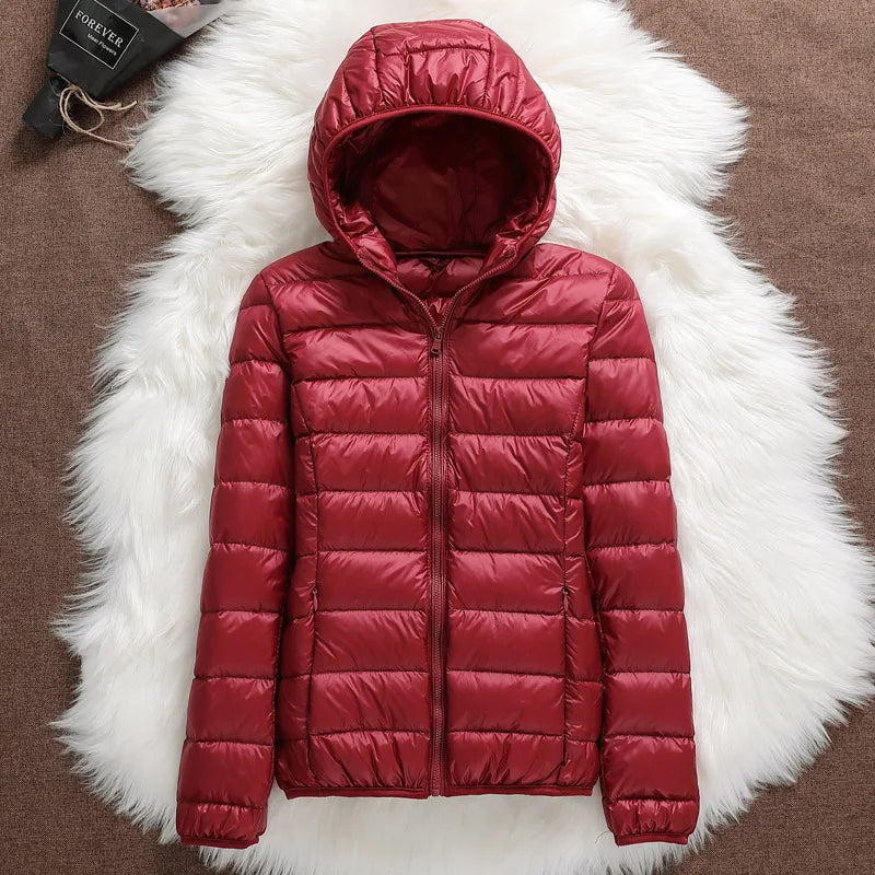 Women's Hooded Packable Ultralight Puffer Jacket | OWNLUXE