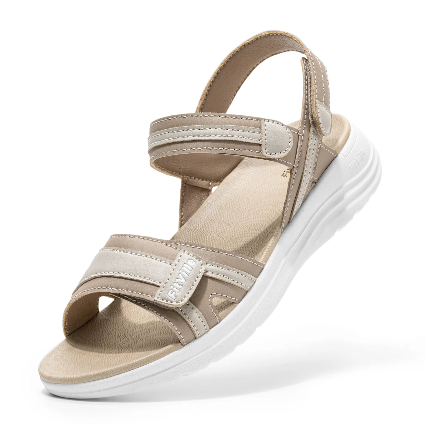 Women's Open-Toe Ankle-Strap Arch-Support Flats | OWNLUXE