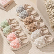 Couple Winter Plaid Slippers – Warm Fluffy Indoor Slides