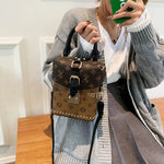 Load image into Gallery viewer, Retro New Handbag Floral Casual Women's Mini Bucket Bag Lock Buckle Opening Daily Match Single Shoulder Crossbody Bag
