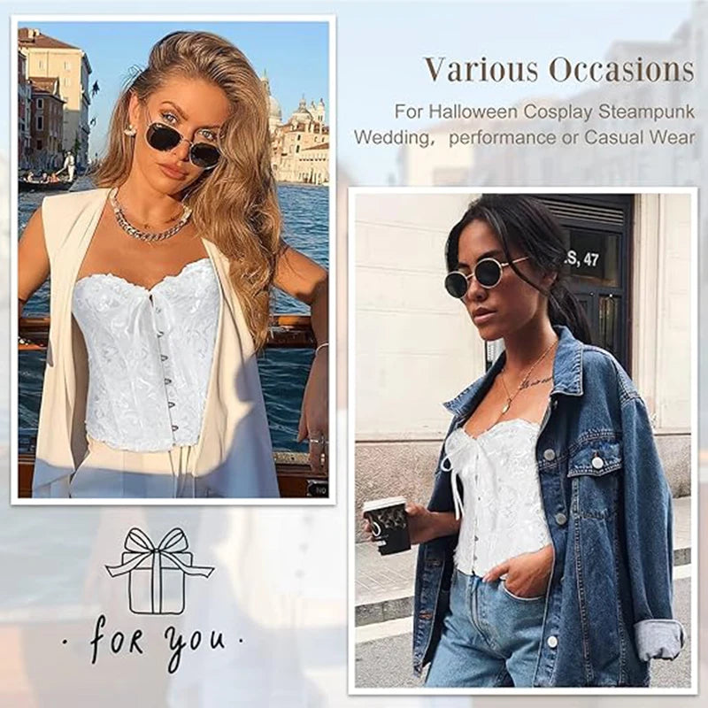 Lace Floral Overbust Top | OWNLUXE