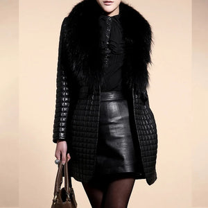 Women’s Winter Faux Leather Fur Long Sleeve Coat Jacket – Casual Streetwear Outerwear