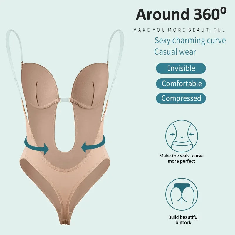 Full-Length Backless Thong Tummy-Control Body Shaper | OWNLUXE