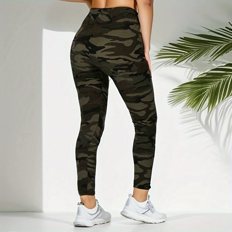 Camouflage Printed White Gray Sexy Women's Leggings | OWNLUXE