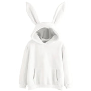 2025 autumn and winter new women's clothing Harajuku Wei hooded rabbit hoodie solid color loose casual women's top women's coat
