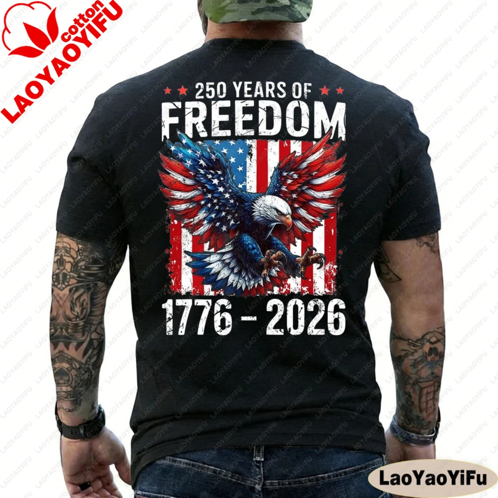 250 Years of Freedom 1776–2026 Patriotic Bald Eagle T-Shirt | OWNLUXE