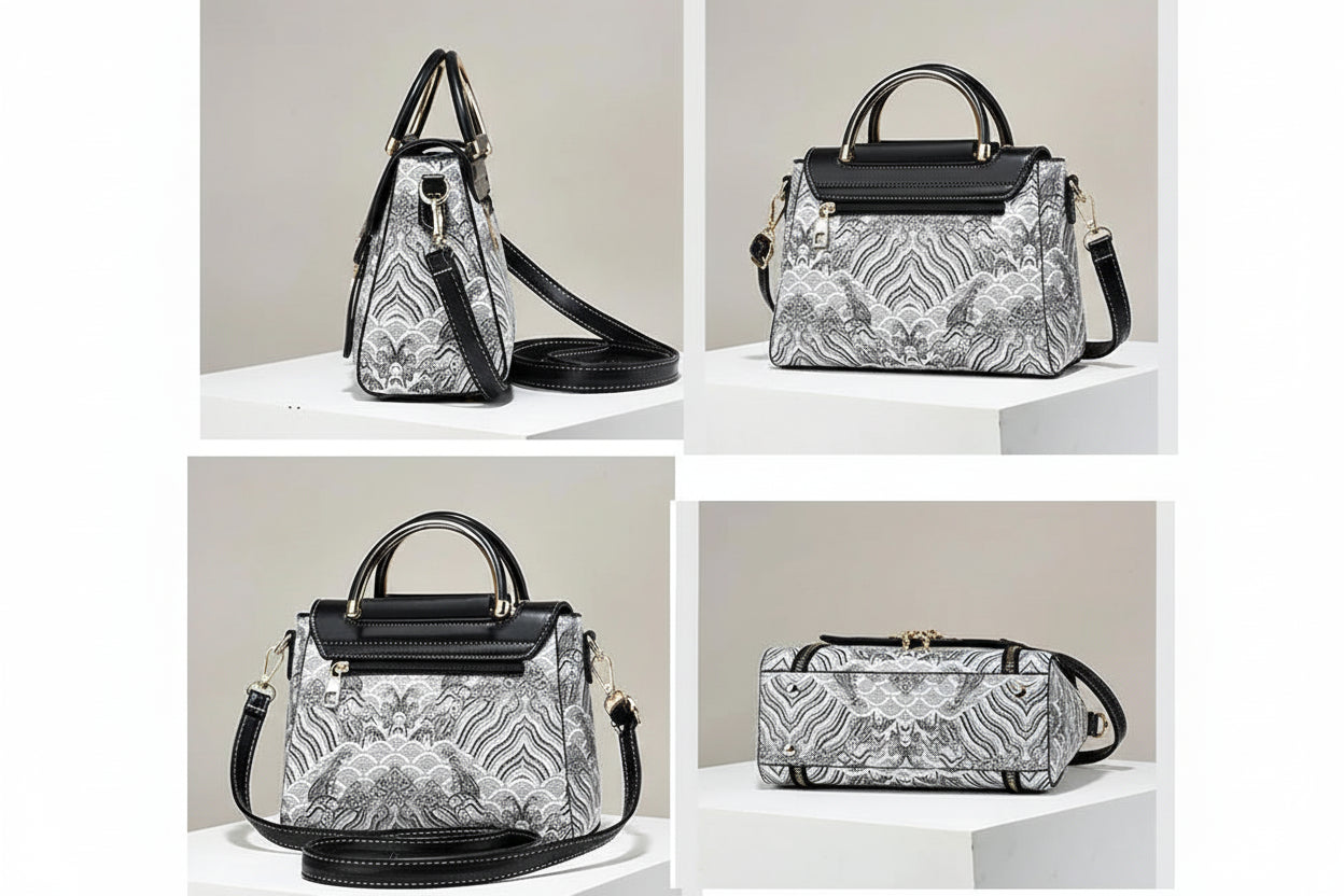 Women's Luxury Designer PU Leather Shoulder Bag - Casual Tote with Bow Decoration