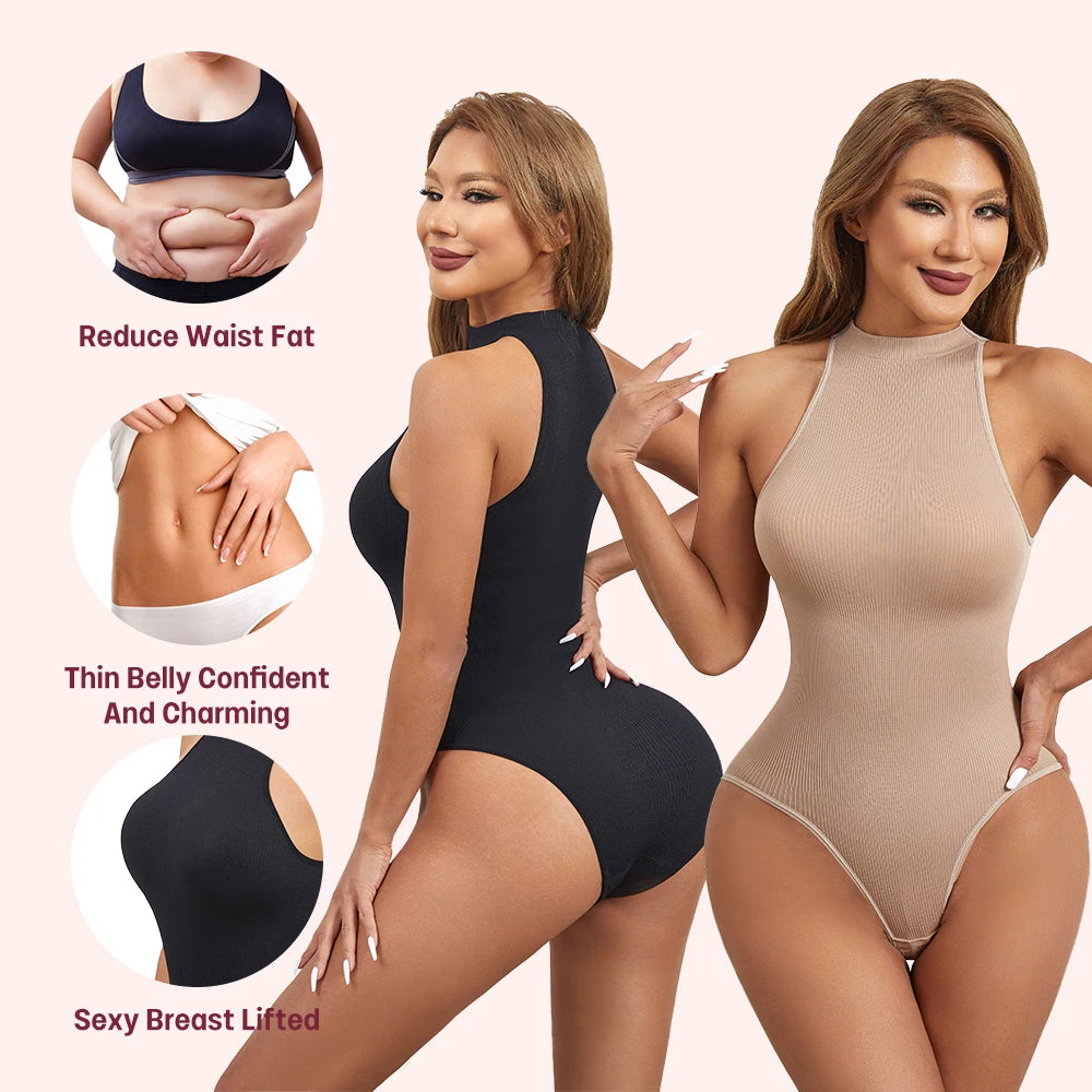 Round Neck Body Shaper Bodysuit Waist & Hip Enhancer