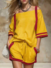 Women's Short Sleeve Two Piece Shorts | OWNLUXE