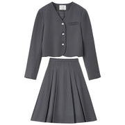 Women's Grey Skirt Jacket | OWNLUXE