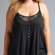 Plus Size Button-Front Camisole – Casual Knit Spring Top