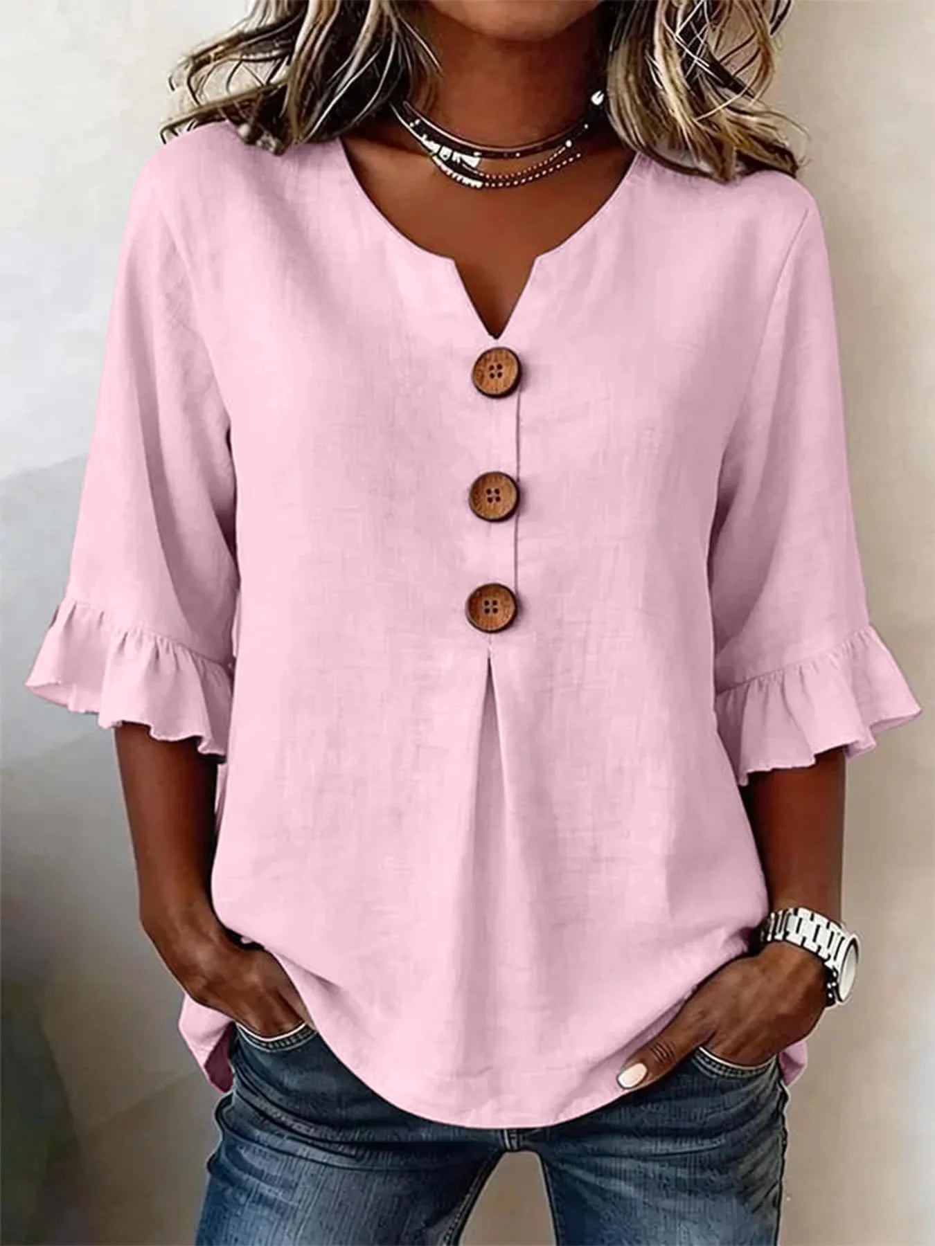 Women's V-Neck Breathable Lightweight Top | OWNLUXE