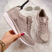 Summer Sneakers Women Solid Color Lace-up Versatile Heels | OWNLUXE