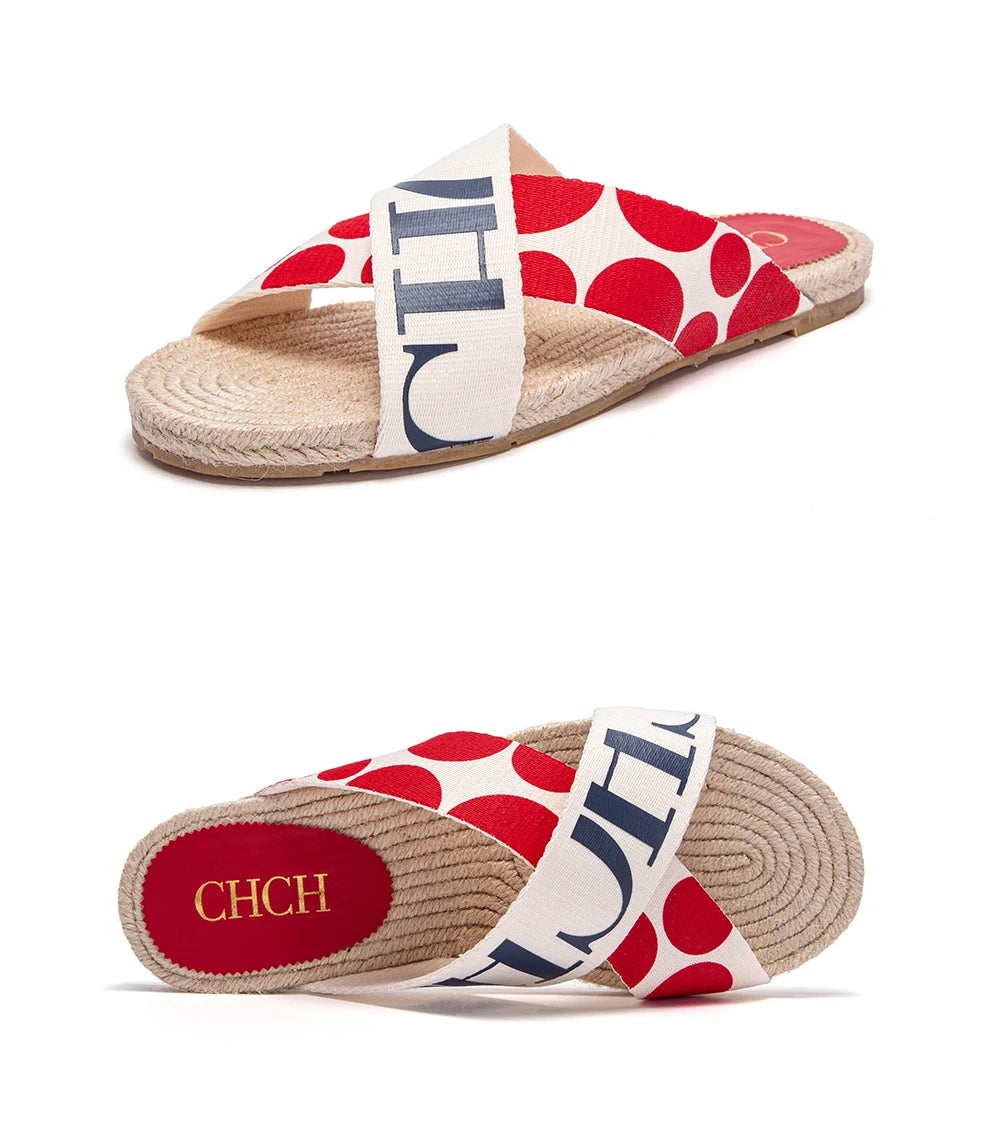 Woven Flat Women’s Slides – Casual Summer Comfort Slippers