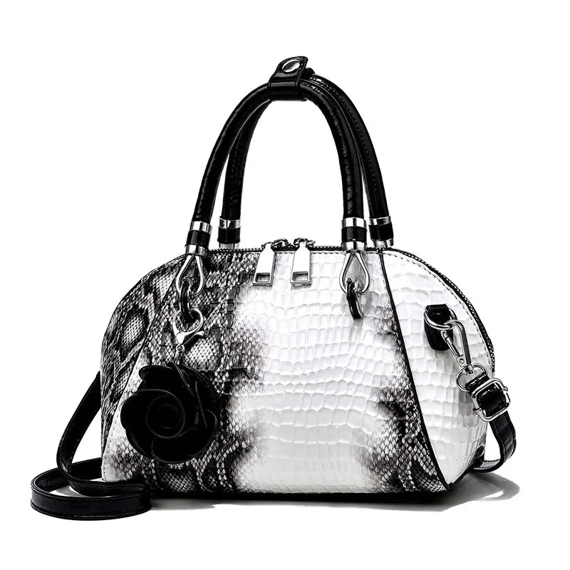Yellow Crocodile Pattern Tote Bag - Small Shell Messenger
