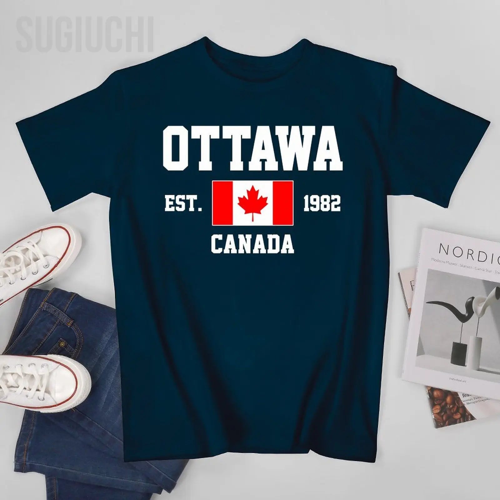 🧢 Sugiuchi 100% Cotton Casual Printed Tee – Unisex Everyday Style | T-shirt Imprimé Décontracté 100% Coton – Style Quotidien Unisexe