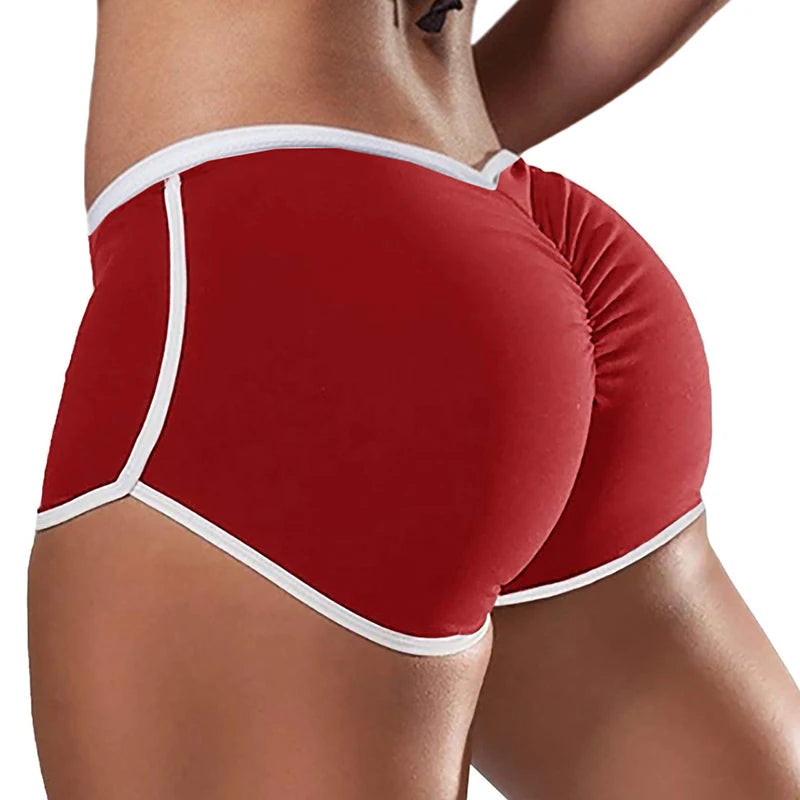 Women’s Low-Waist Sports Shorts – Stretch Gym & Yoga Fit