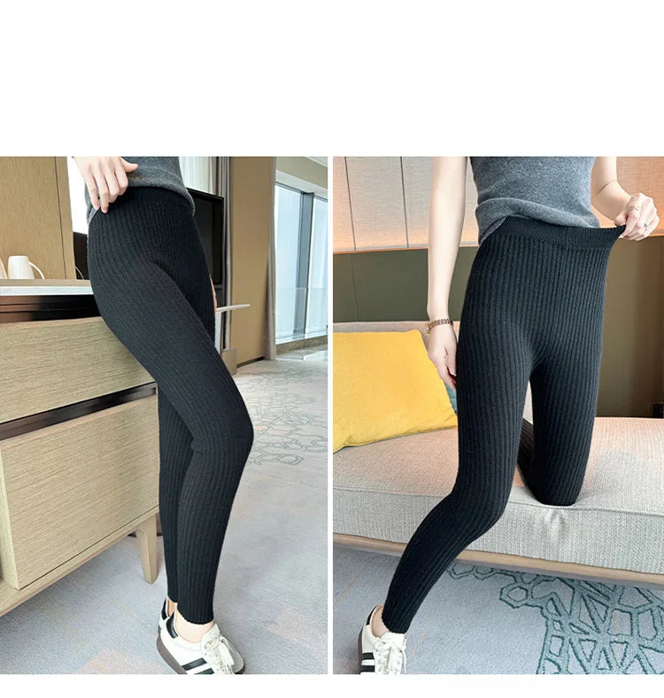 Cashmere Leggings – 100% Merino Wool High Waist