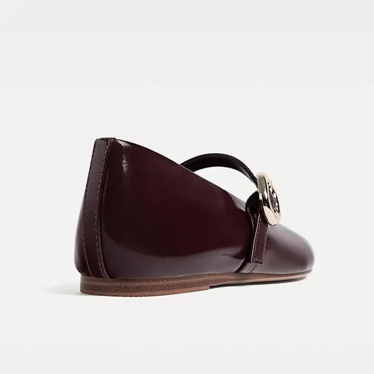 Women's Round Toe Leather Flats – Shop at OWNLUXE